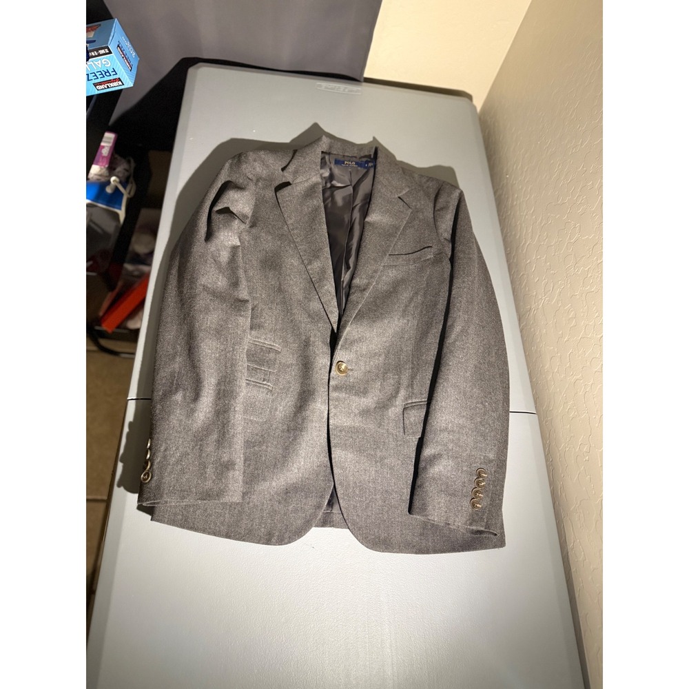 Polo Ralph Lauren Womens Grey Wool Blazer Single Button Jacket 12 211675357001